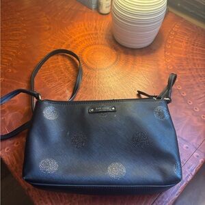 Black and glitter polka dot Kate Spade shoulder bag